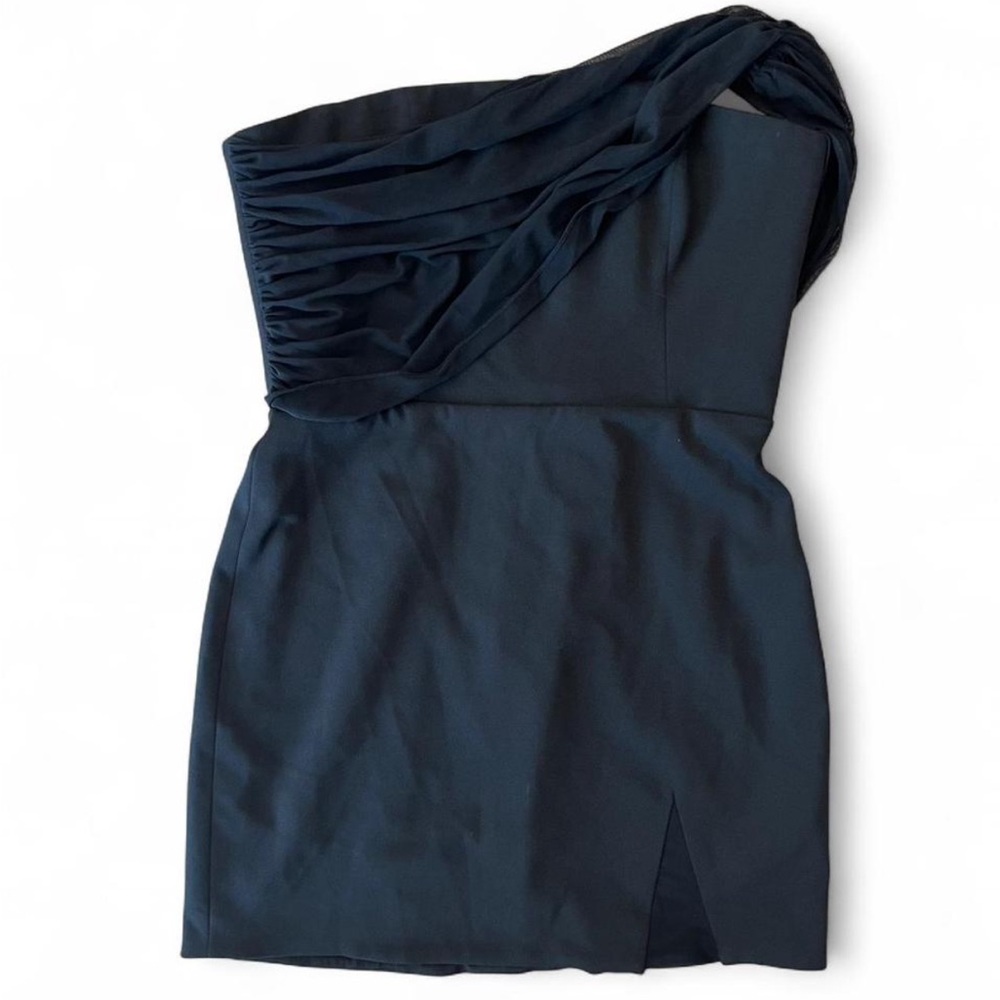 Dress the Population strapless mini dress and slit